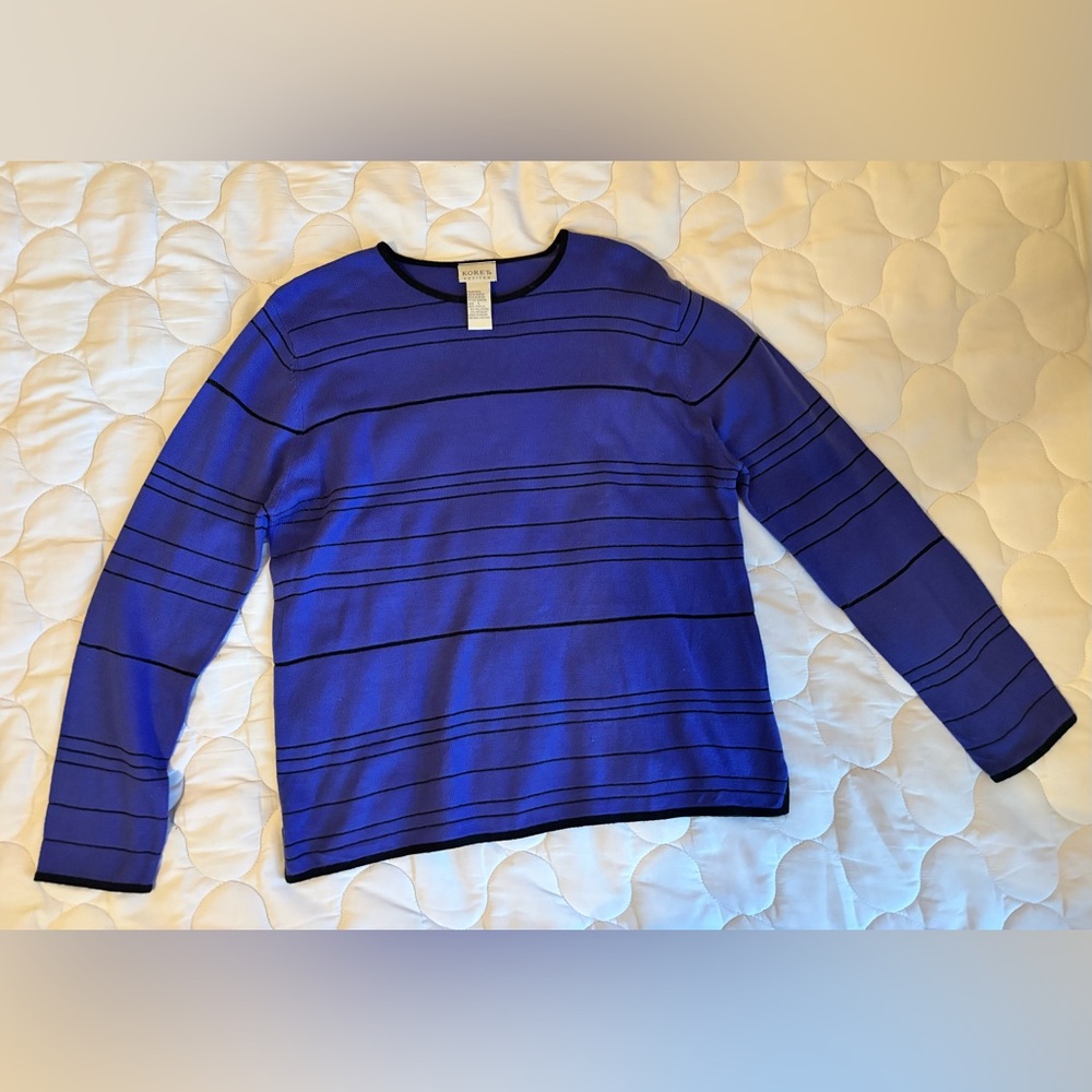 Koret Petites sweater top large purple and black